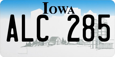 IA license plate ALC285