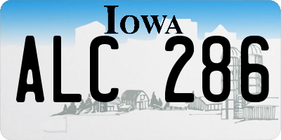 IA license plate ALC286