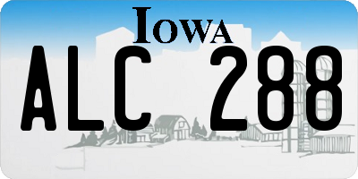 IA license plate ALC288