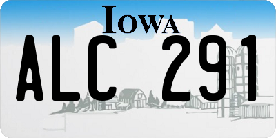IA license plate ALC291