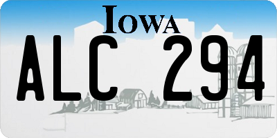 IA license plate ALC294