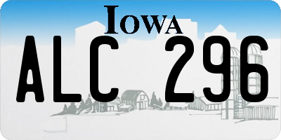 IA license plate ALC296