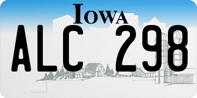 IA license plate ALC298