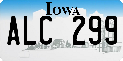 IA license plate ALC299