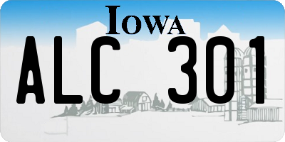 IA license plate ALC301