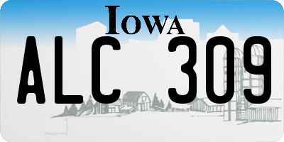 IA license plate ALC309