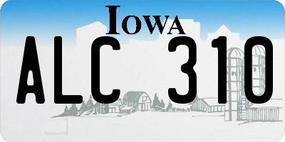 IA license plate ALC310