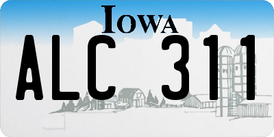 IA license plate ALC311