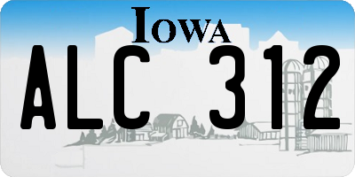 IA license plate ALC312
