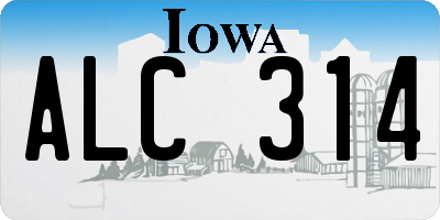IA license plate ALC314