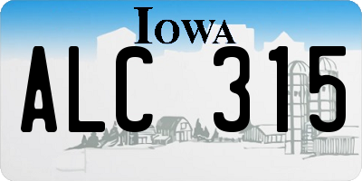IA license plate ALC315