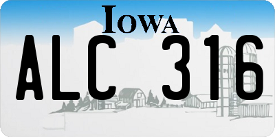 IA license plate ALC316