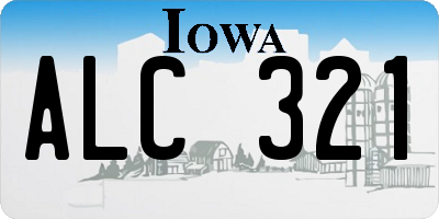 IA license plate ALC321
