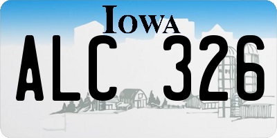 IA license plate ALC326