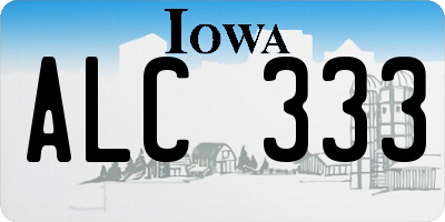 IA license plate ALC333