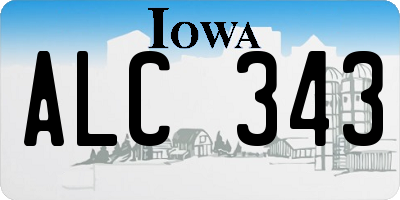 IA license plate ALC343