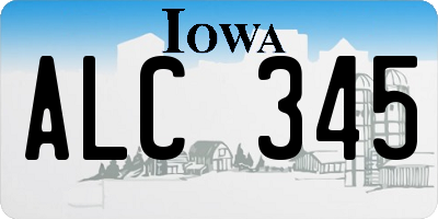 IA license plate ALC345