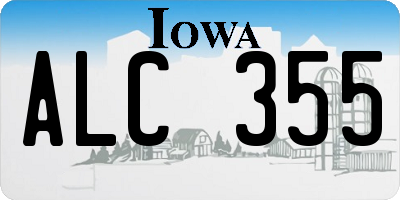 IA license plate ALC355