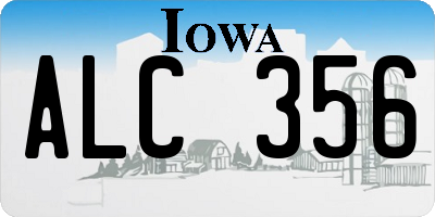 IA license plate ALC356