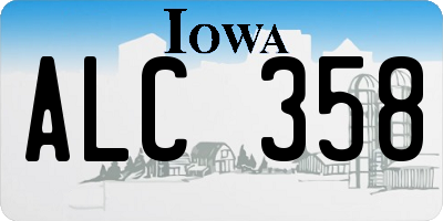IA license plate ALC358