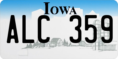 IA license plate ALC359