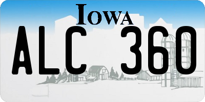 IA license plate ALC360