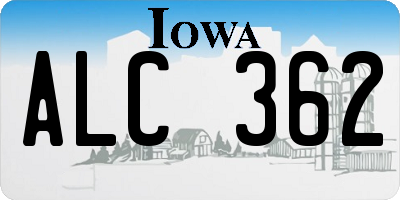 IA license plate ALC362