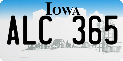 IA license plate ALC365