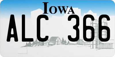 IA license plate ALC366