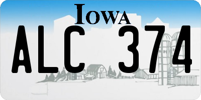IA license plate ALC374