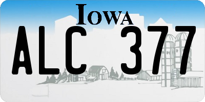 IA license plate ALC377