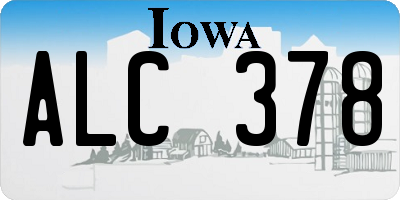 IA license plate ALC378