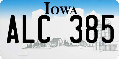 IA license plate ALC385