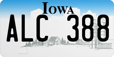 IA license plate ALC388