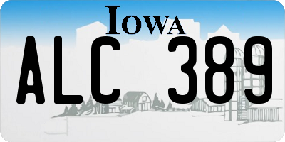 IA license plate ALC389