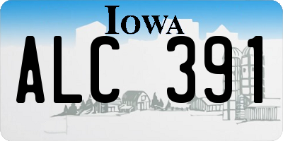 IA license plate ALC391