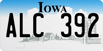IA license plate ALC392