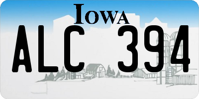 IA license plate ALC394