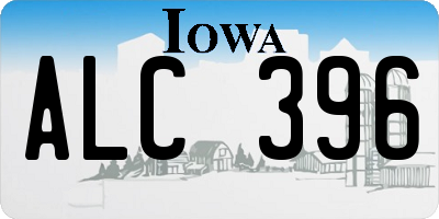 IA license plate ALC396