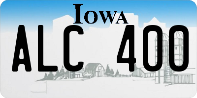 IA license plate ALC400