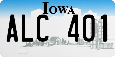 IA license plate ALC401