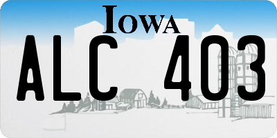 IA license plate ALC403