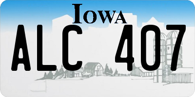 IA license plate ALC407