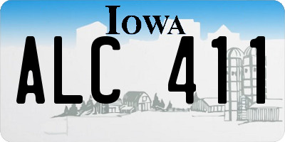 IA license plate ALC411