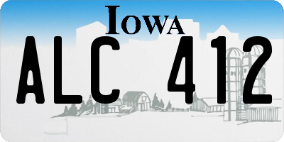 IA license plate ALC412