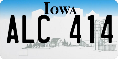 IA license plate ALC414