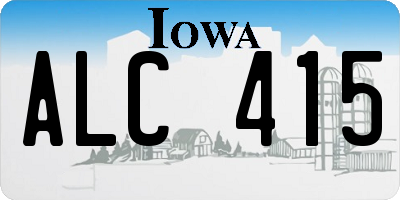 IA license plate ALC415