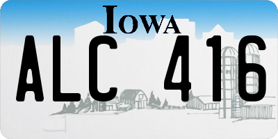 IA license plate ALC416