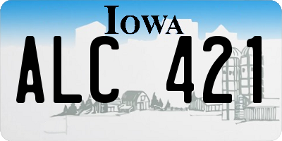 IA license plate ALC421