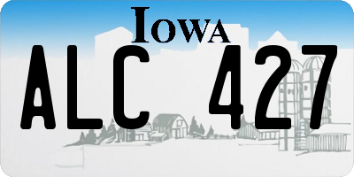 IA license plate ALC427